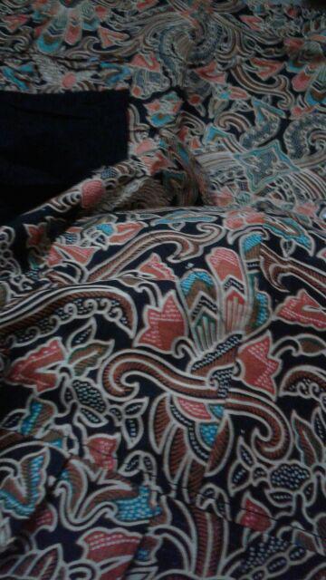 Batik Gamis Kombi Genes Coklat Motif Etnic Kondangan