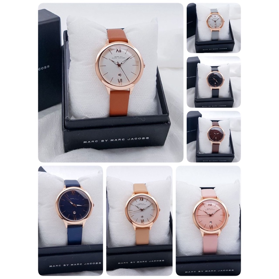 JAM TANGAN WANITA MARC JACOBS V45 TALI KULIT TANGGAL AKTIF DM 3.5CM FREE BOX  || JAM TANGAN FASHION WANITA MARC JACOBS