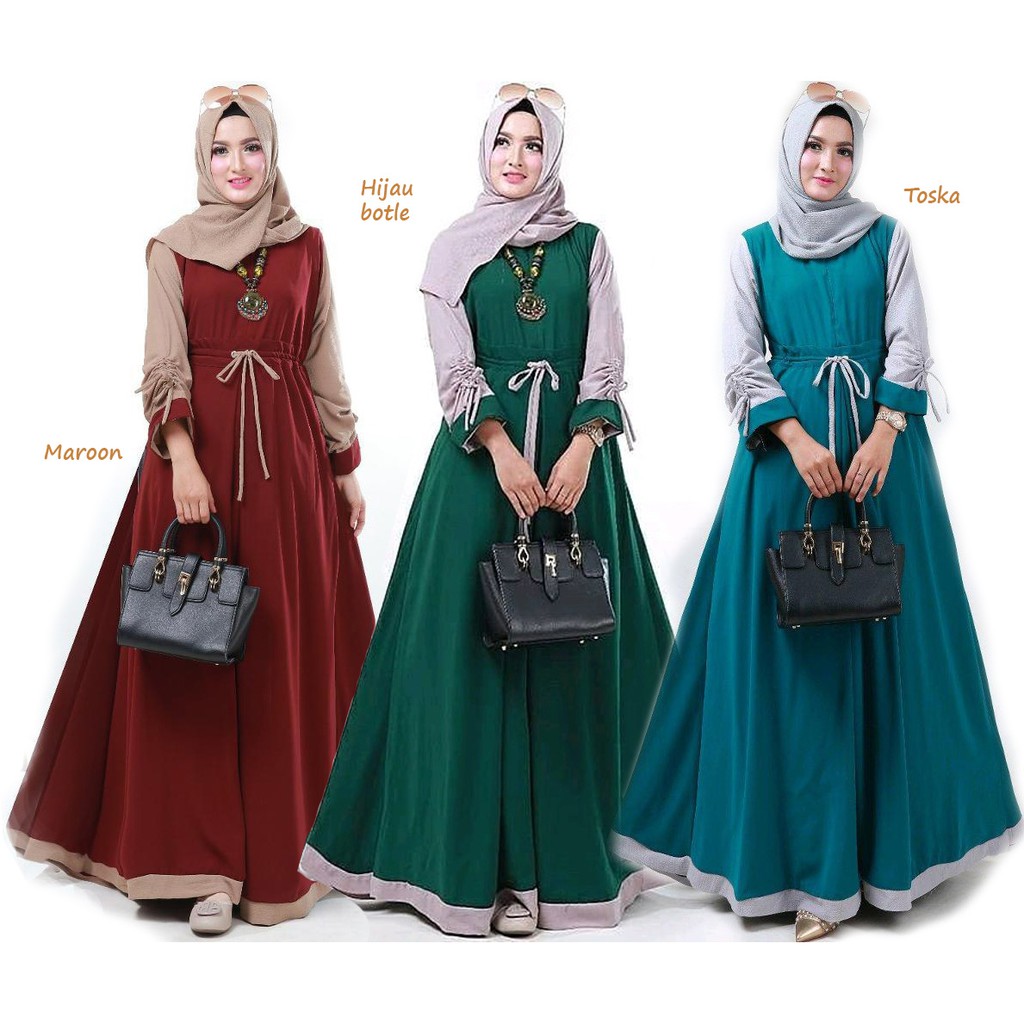 PROMO MAXI BAJU MUSLIM WANITA GAMIS KEKINIAN