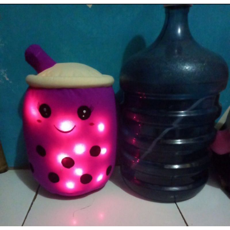 Boneka Boba Led Nyala Ukuran Xl 40cm Bantal Boba Milx Tea Viral Lucu Nyala Pake Led Murah