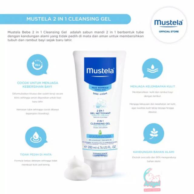 Mustela 2 In 1 Cleansing Gel 200 ml