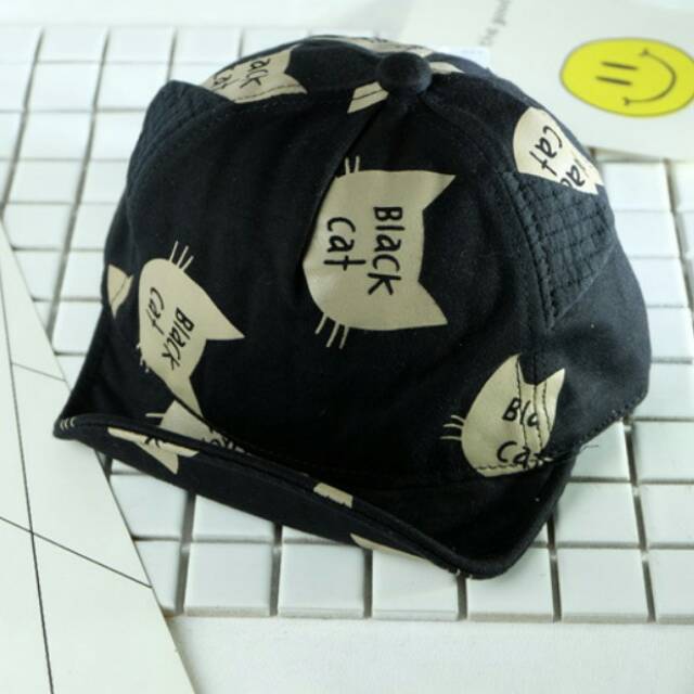 Topi bayi motif cat uk. 3bln-2tahun