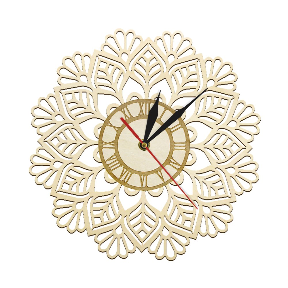 Snowflake Wooden Wall Clock Winter Christmas Snow Wall Art Holiday Home Decor Laser Cut Shopee Indonesia