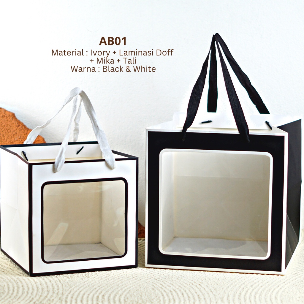 Paper Bag Jendela Premium / Goodie Bag / Souvenir / Gift / Packaging Hampers Souvenir / Kemasan Dus I AB01 &amp; AB02