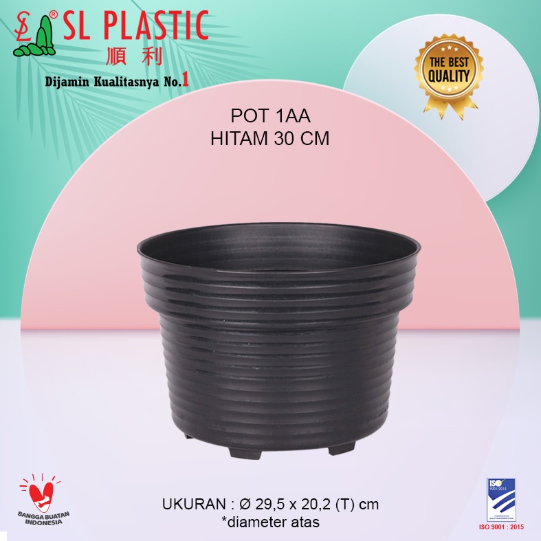 Pot Bunga / Pot Tanaman Warna Hitam tipe 1 & 1AA SL PLASTIC