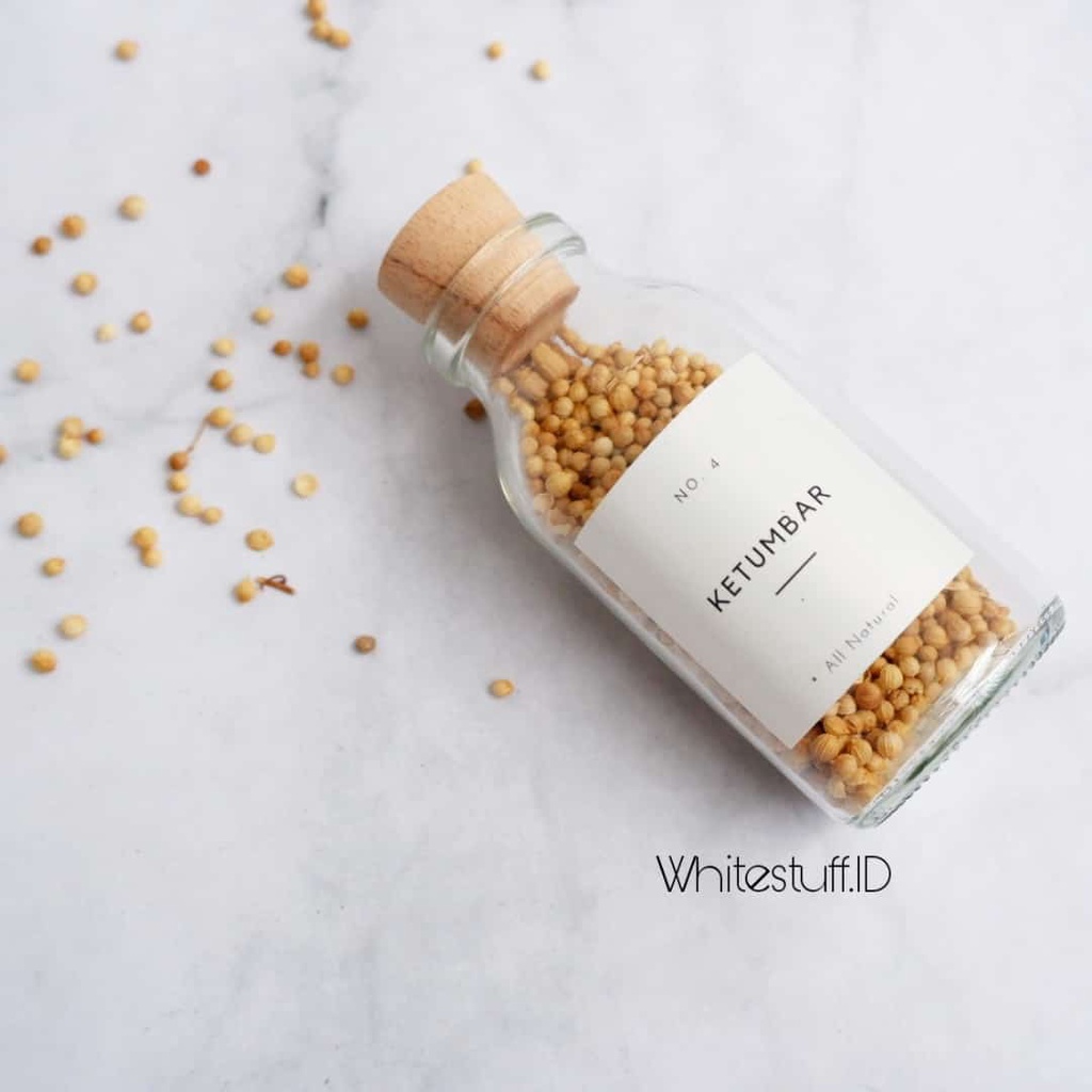 WHT - 131 Toples tempat botol bumbu dapur Kaca Estetik Free Label Tutup Kayu Wadah Bumbu Dapur 100ml