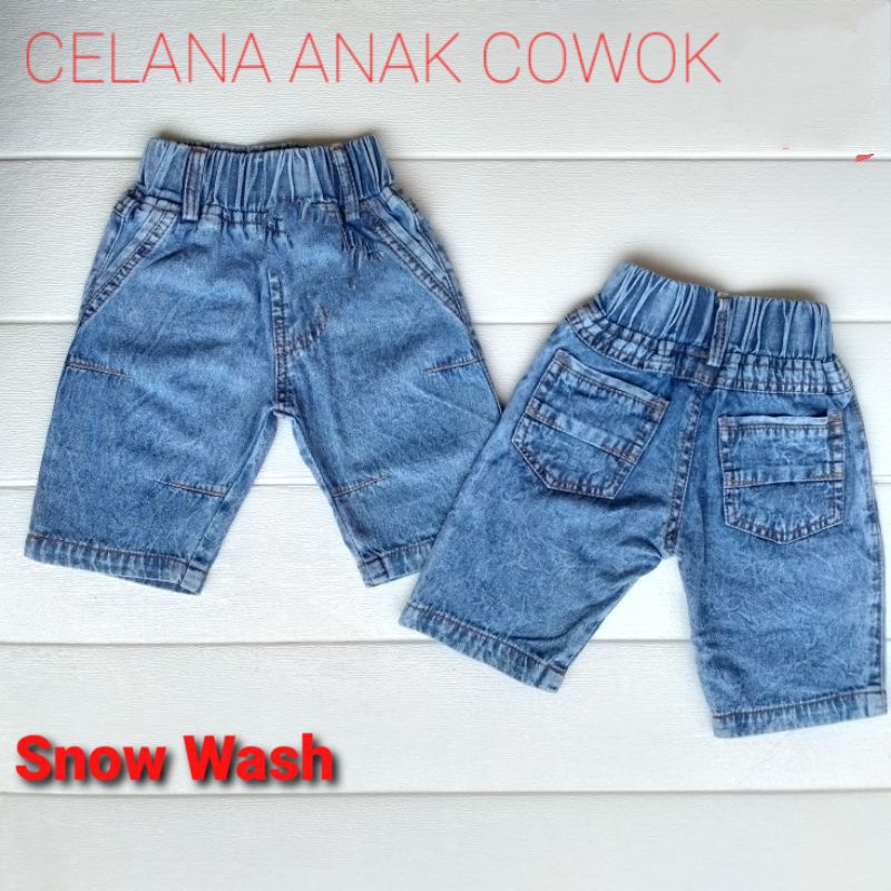 CELANA JEANS PENDEK ANAK WHISKER UMUR 1-6TH