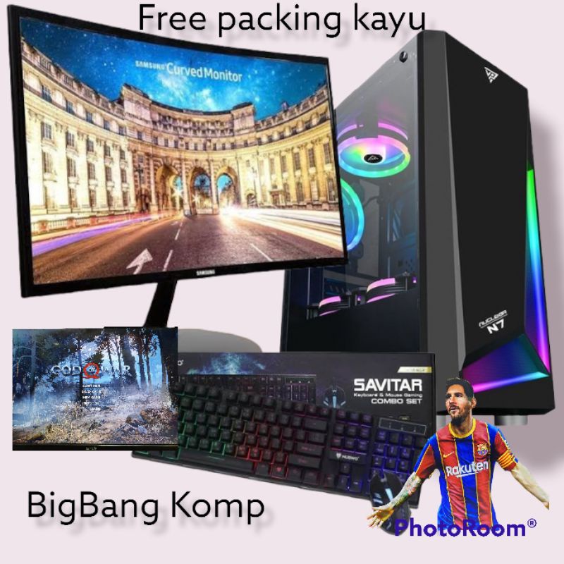 Cpu pc fullset core i5 3470 ram 8gb vga 2gb monitor led samsung 24inch gaming design ok