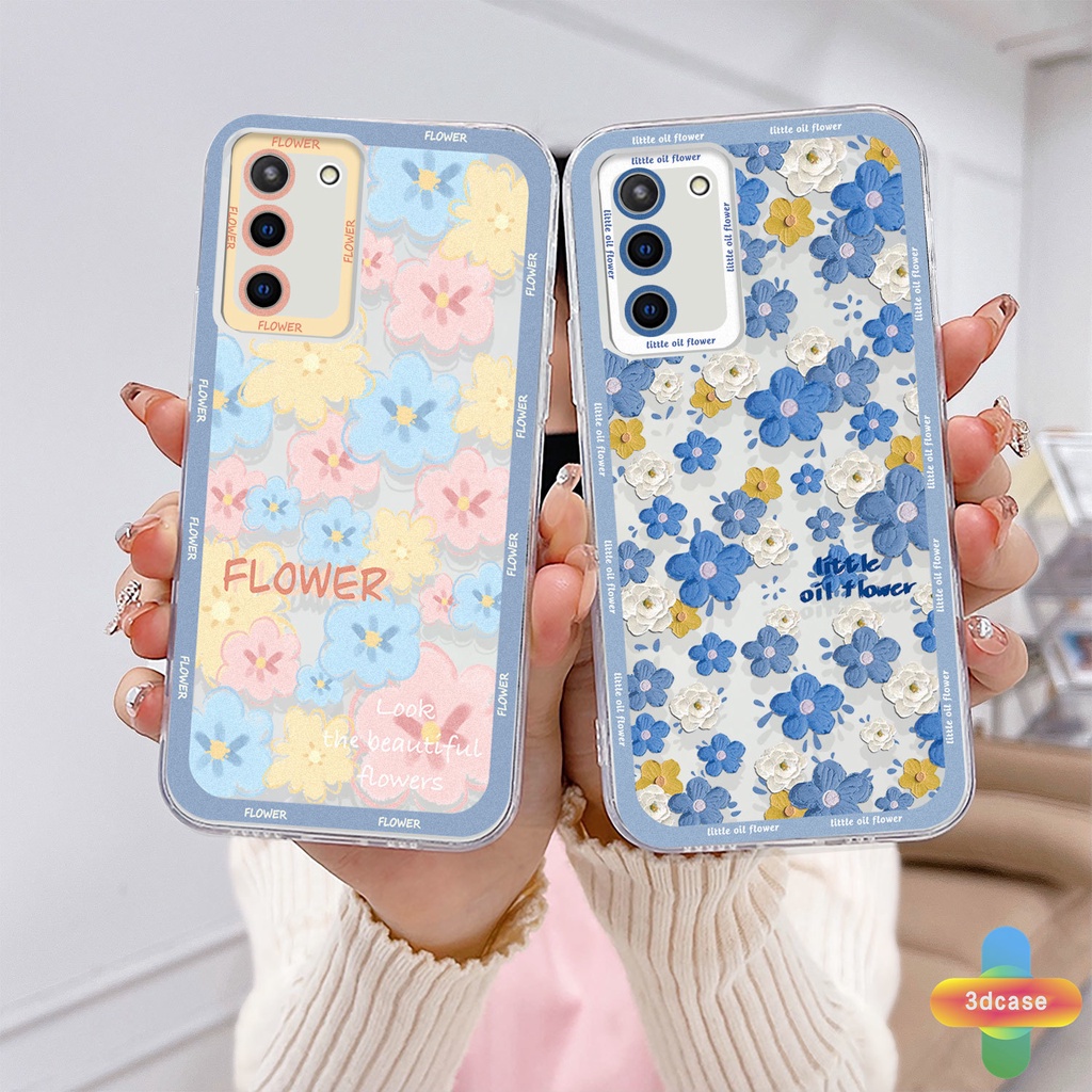 Casing Soft TPU Case Samsung A32 A52 A12 A03 A51 A03S A13 A23 A10S A50 A20S J7 Prime A02S A20 A50S A10 A30S A52S A30 M12 M01S A125 F12 M10S M40S A515F A207F M02S A025 F02S 11 12 13  7 8 6 Plus Shockproof little oil flower Camera Lens Protection Phone Case