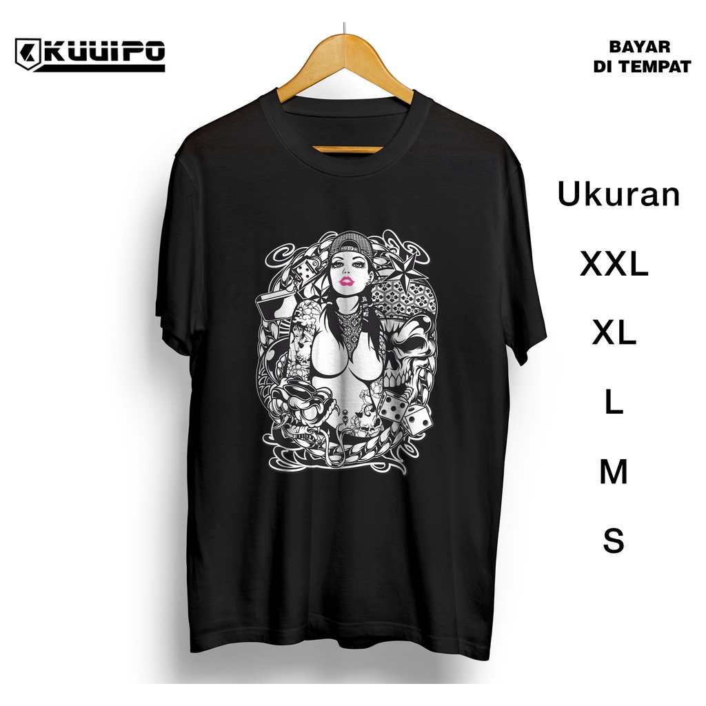 Baju kaos Distro Gambar Cewek Sexy Gengster DTF