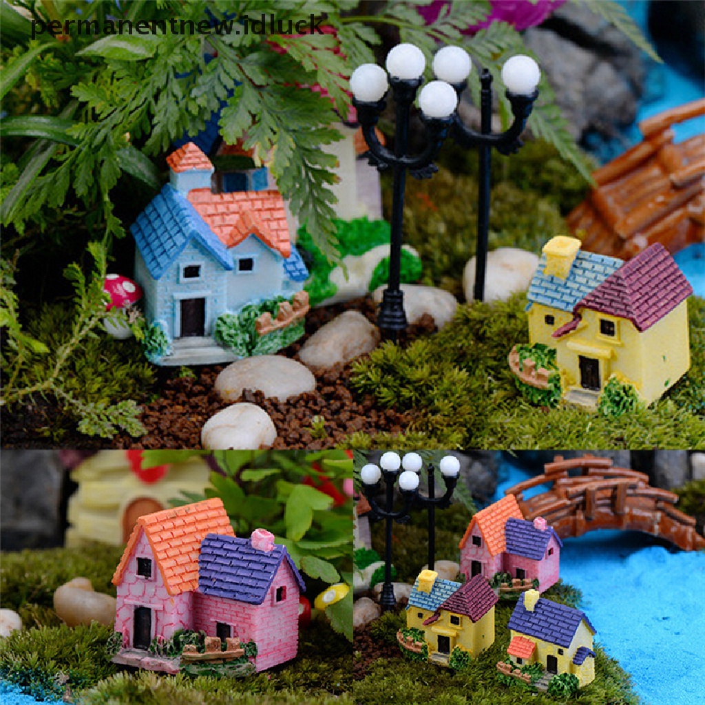 Miniatur Rumah Bahan Resin Untuk Dekorasi Taman