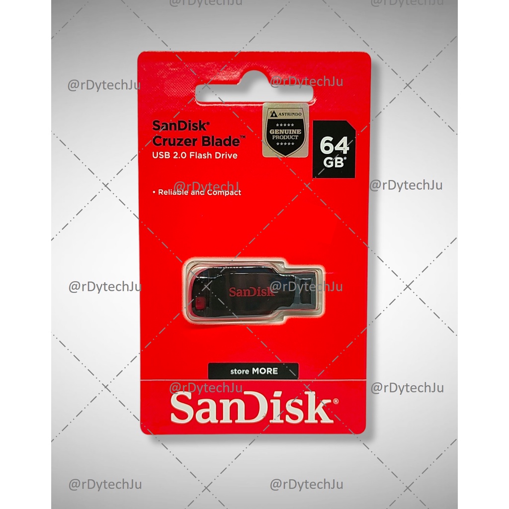 Flashdisk 16GB / 32GB Sandisk Cruzer Blade (CZ50) USB 2.0 ORIGINAL 100% ASLI (GARANSI 5 TAHUN)