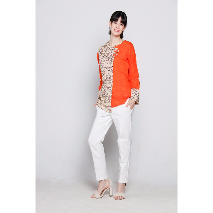 Blouse Atasan Wanita Blus Orange