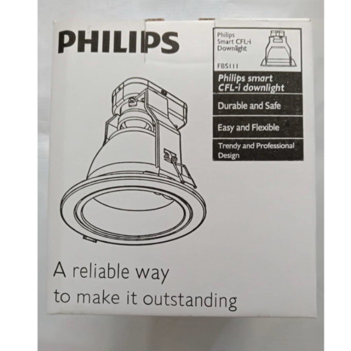 Phillips Kap Lampu Downlight Tempat Fitting Corong Lampu 8W 4 INCHI 4