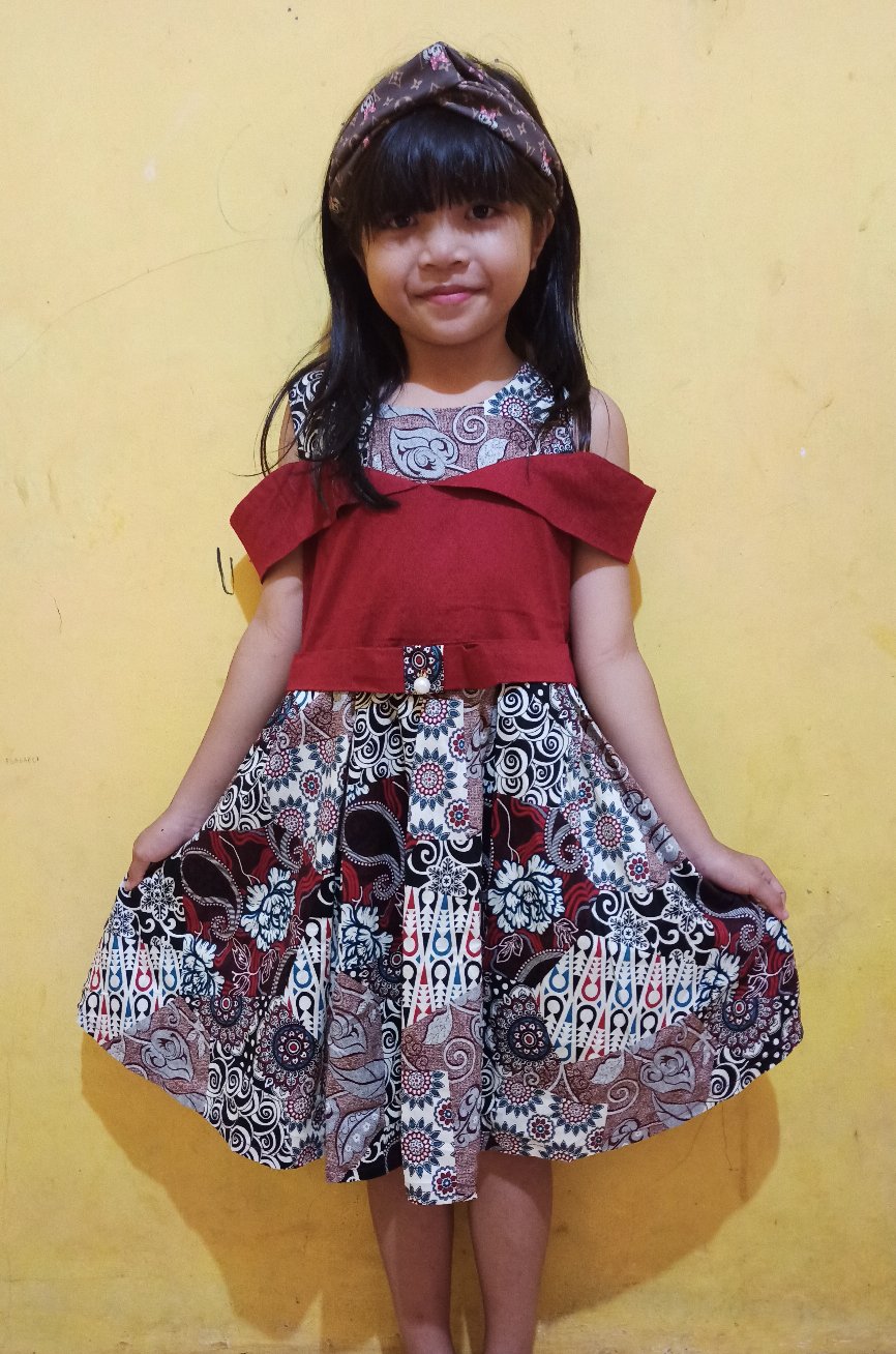 Via Kids Dress - Dress Batik Anak Wanita / Fia