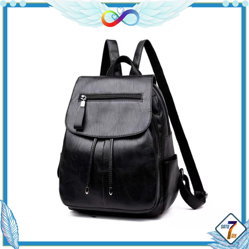 Satu7an T249 Tas Ransel Wanita Style Korea Fashion Kasual Import Tas Kerja Kuliah Backpack Cewek Tas Punggung Kulit PU