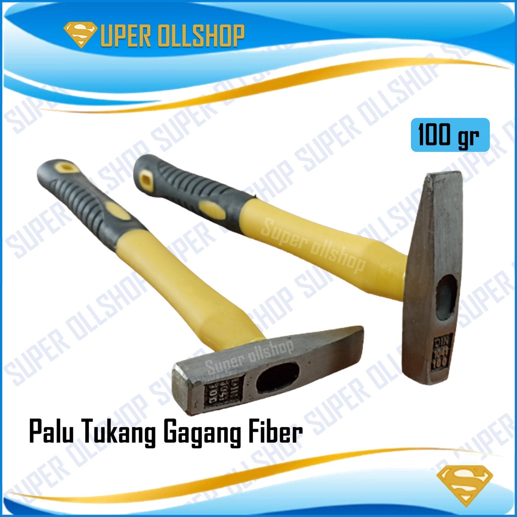 Palu Tukang Kaca Lancip Martil Gagang Fiber Lapis Karet 100 gr