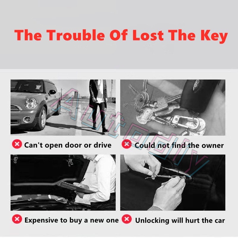 Hitam/merah/pink/biru Gantungan Kunci Kartu Nomor Telepon Anti Hilang Gantungan Kunci Mobil Plat Nomor Telepon Key Ring Auto Vehicle Lost and found Key Chain Accessories