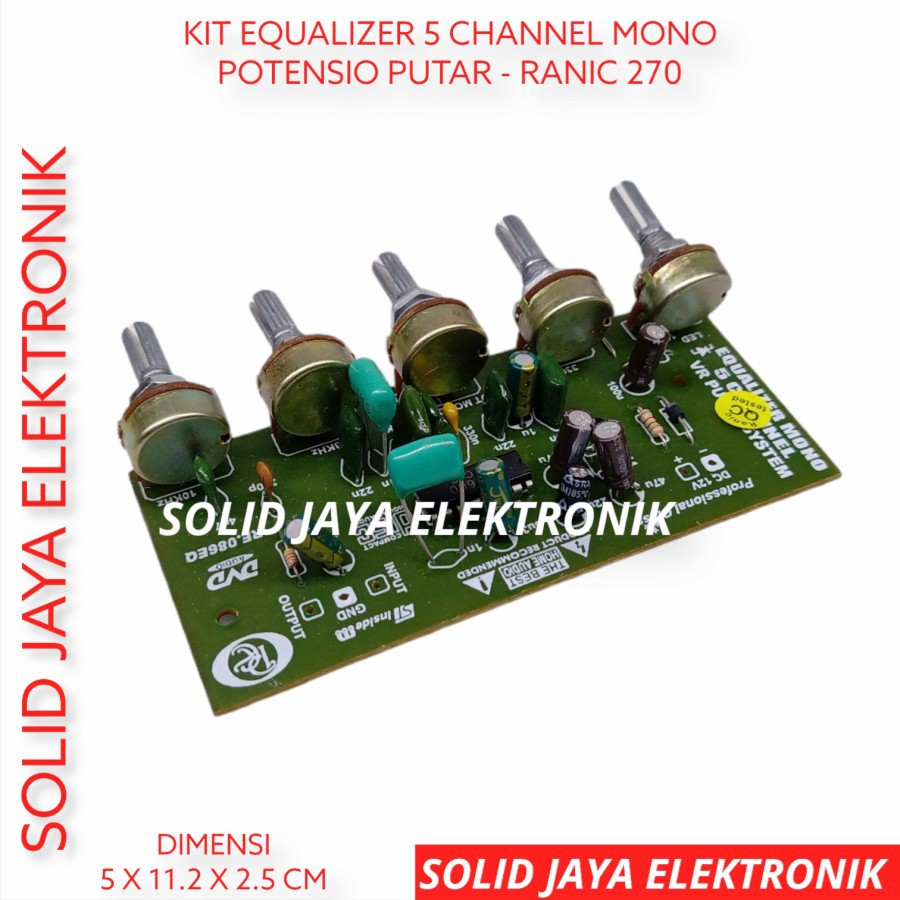 KIT EQUALIZER 5 CHANNEL MONO CH POTENSIO PUTAR EQUALISER EKUALIZER EKUALISER EQUALISER RANIC 270 ASLI ORIGINAL