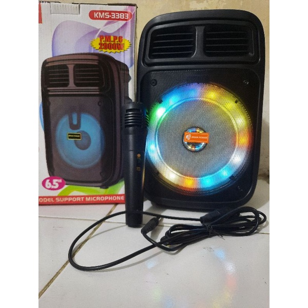 SPEAKER BLUETOOTH KIMISO 6'5 INCH 3381/3383LED PLUS MIC KARAOKE X-BASS