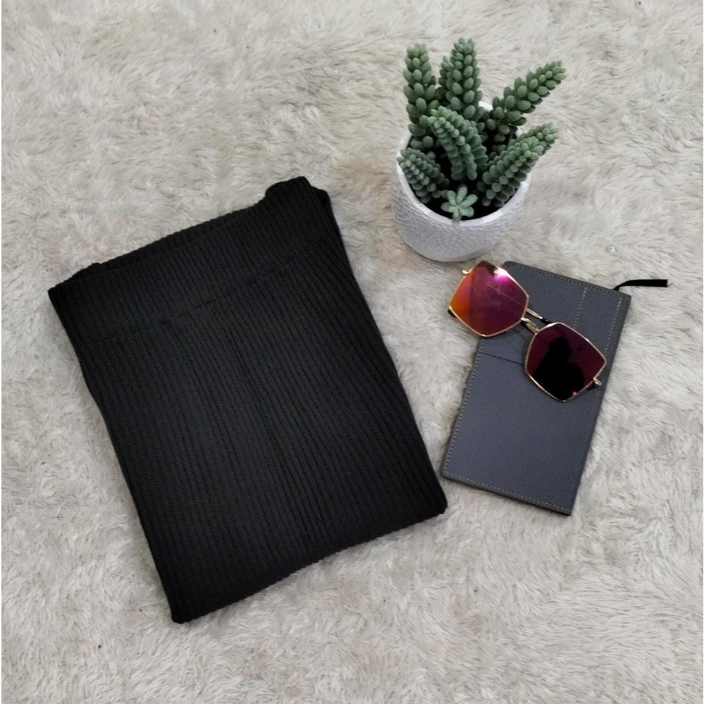 CoD - Rok Span Rajut Premium -Terlaris - Rok Panjang Wanita Terbaru - Rajut Long Skirt - Rok Panjang-Hitam