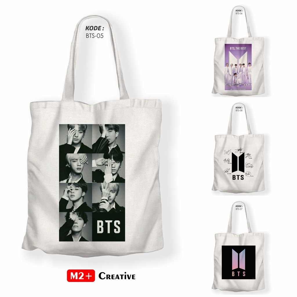 Totebag BTS ARMY BUTTER Aesthetic Tote Bag Kanvas Putih Estetik Tas Totebag Wanita Seri 5-8