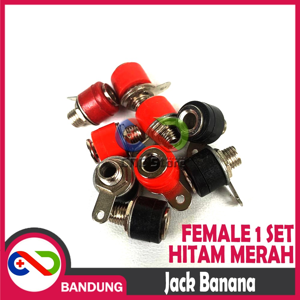 JACK BANANA FEMALE 1 SET BLACK RED SEPASANG HITAM MERAH