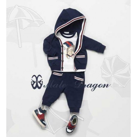 Stelan Training Set Male Dragon 3in1 Baju Anak Lelaki