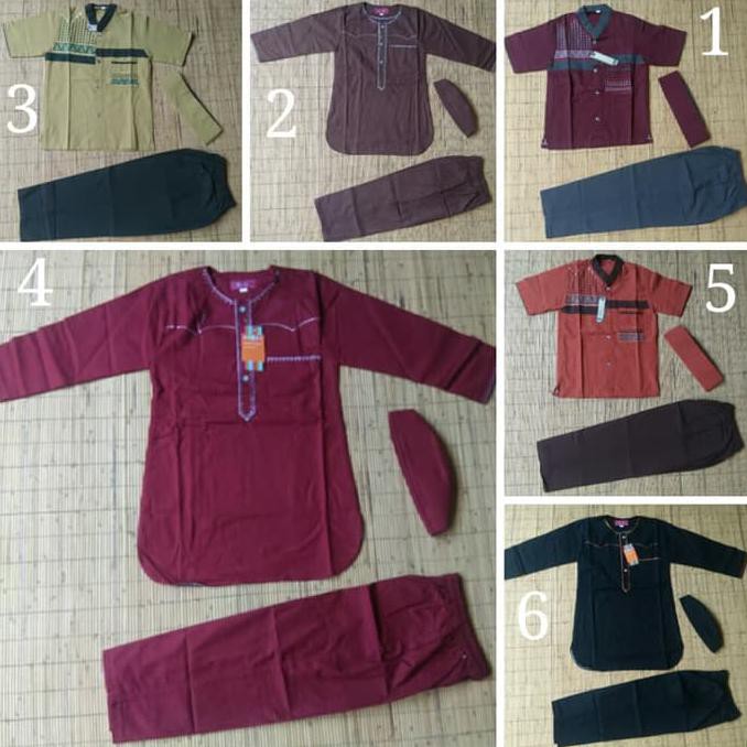 baju koko anak termurah BAJU ANAK LAKI KOKO ANAK 4,5,6 TAHUN ANNAS KATUN CIGARETTE RING BORDIR ready