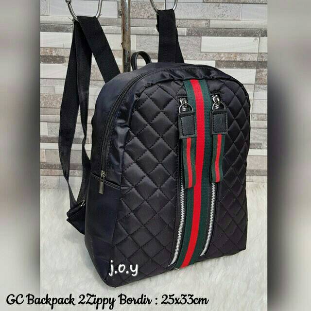 Ransel Bordir Strip Bahan Longchamp