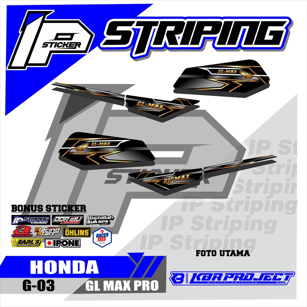(COD) striping gl pro gl max variasi - striping gl honda herex terbaru - stiker gl max pro variasi P