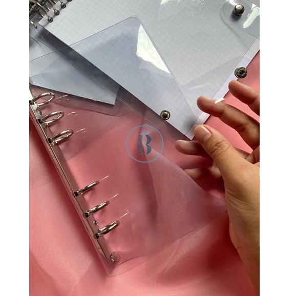 

JuT♬ Bindermu Korean Style Clear Glitter Cover Binder Aesthetics 26ring B5 20ring A5 6ring A6 Planner Notebook Transparant Blink 6 lubang holes //Pasti ready