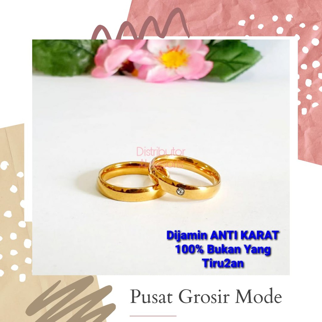 Cincin Couple Titanium ANTI KARAT SELAMANYA PGM CT59