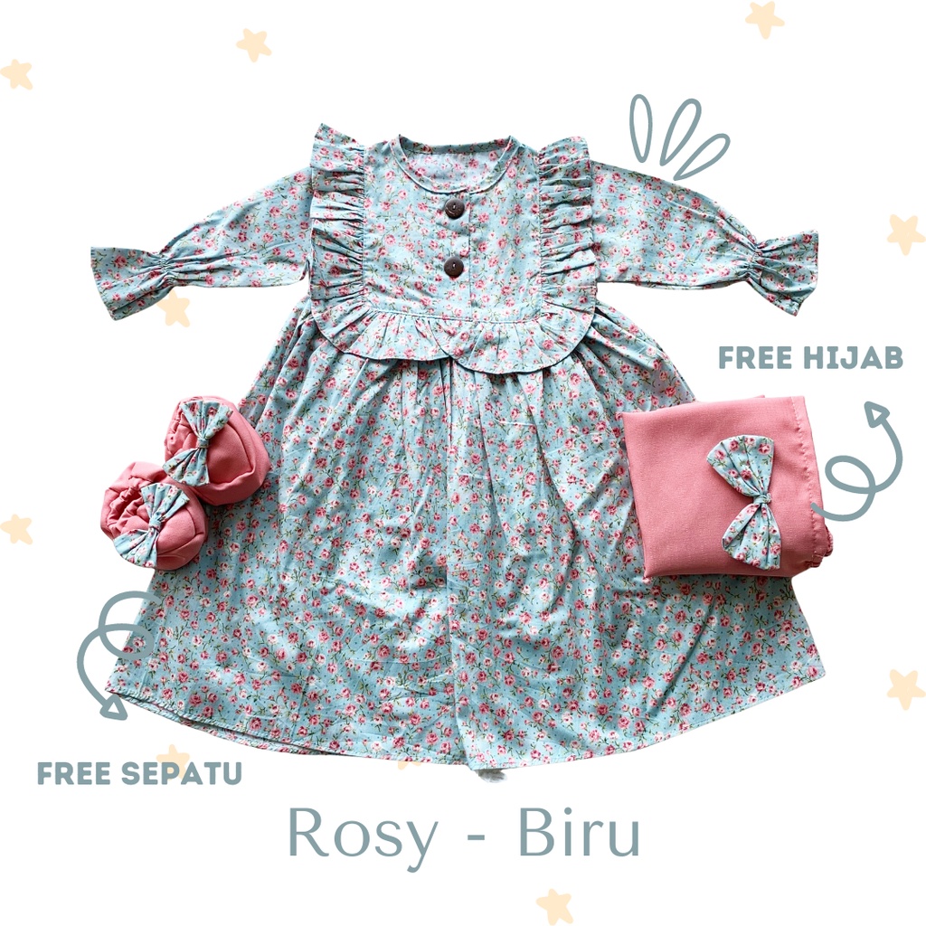 gamis newborn bayi perempuan pakaian muslim 0-12  bulan balita ARABELLA ALIKA FIORA SHANUM ROSY gamis dress