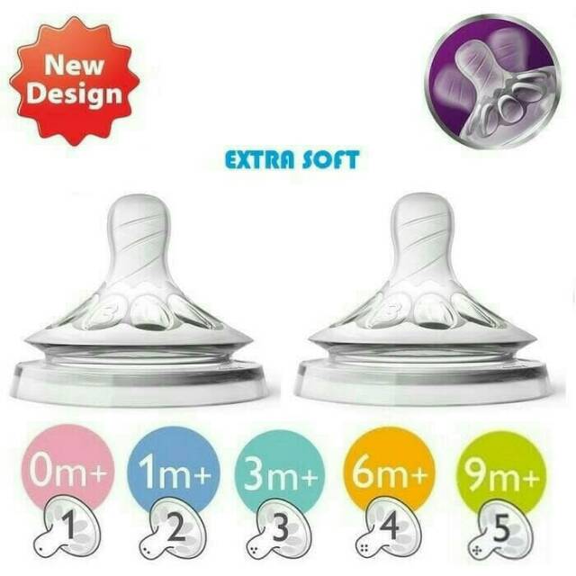 Avent natural teat nipple dot botol isi 2