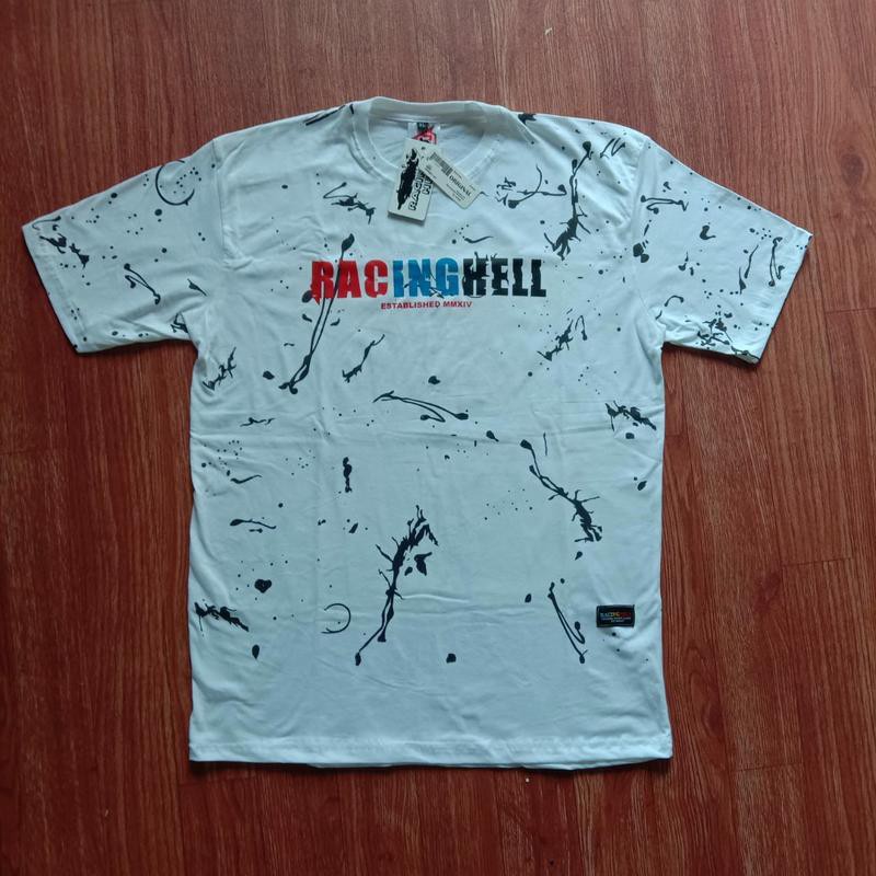 KAOS RACING HELL THUNDER MOTIF PUTIH PETIR