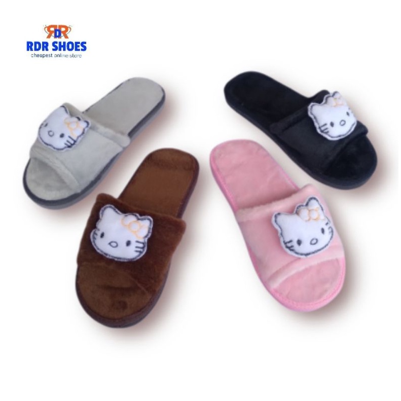 sandal rumah kokop bulu korea hello kitty