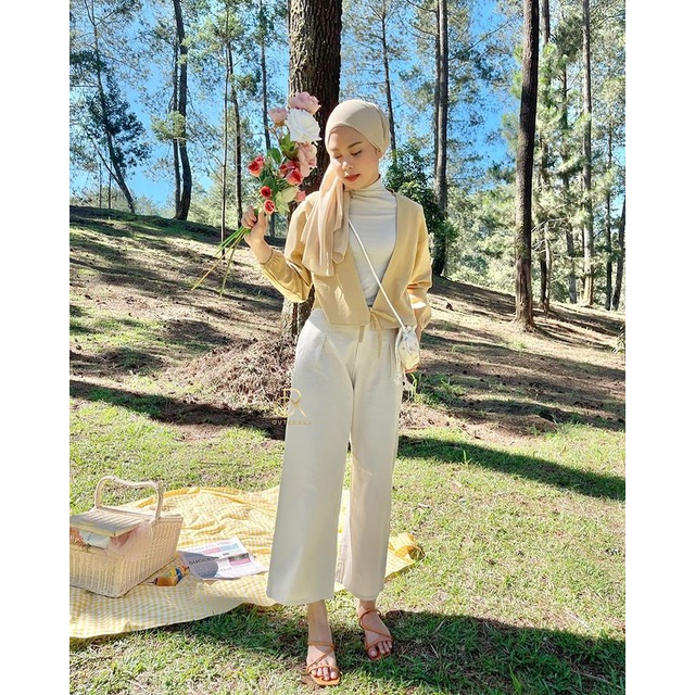 TERBARU- Cahya Kulot Bahan Katun Jersy HQ / Kulot Wanita JUMBO / Kulot Hightwaist Premium-Bw