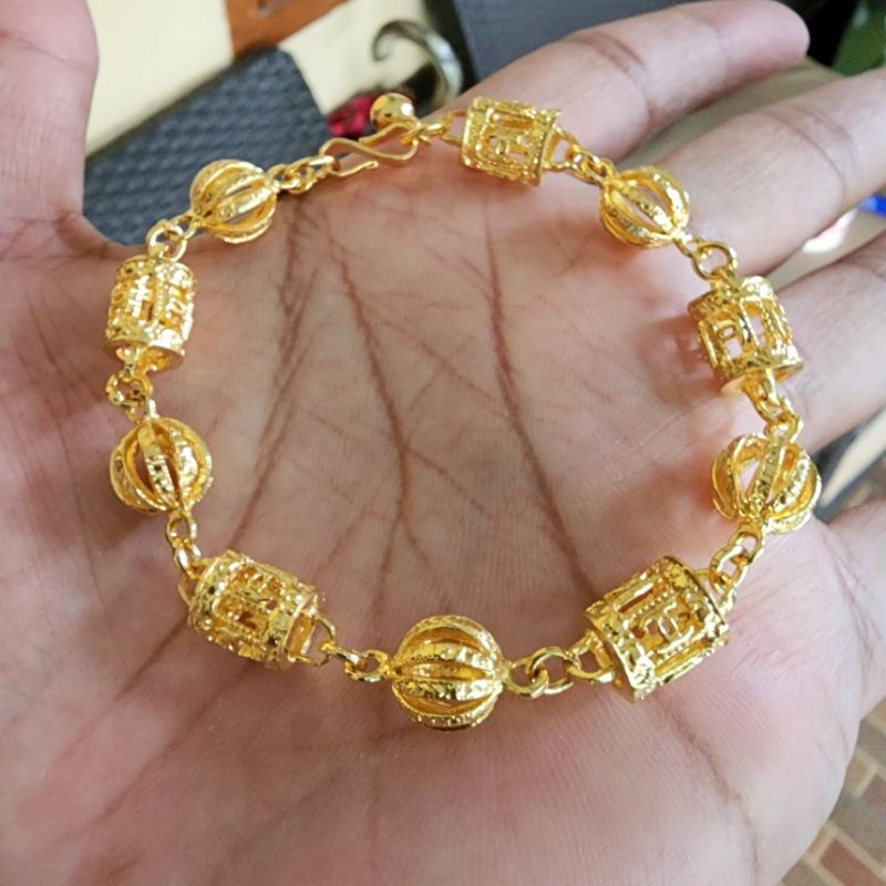 Gelang Belimbing Lapis Emas Kuning