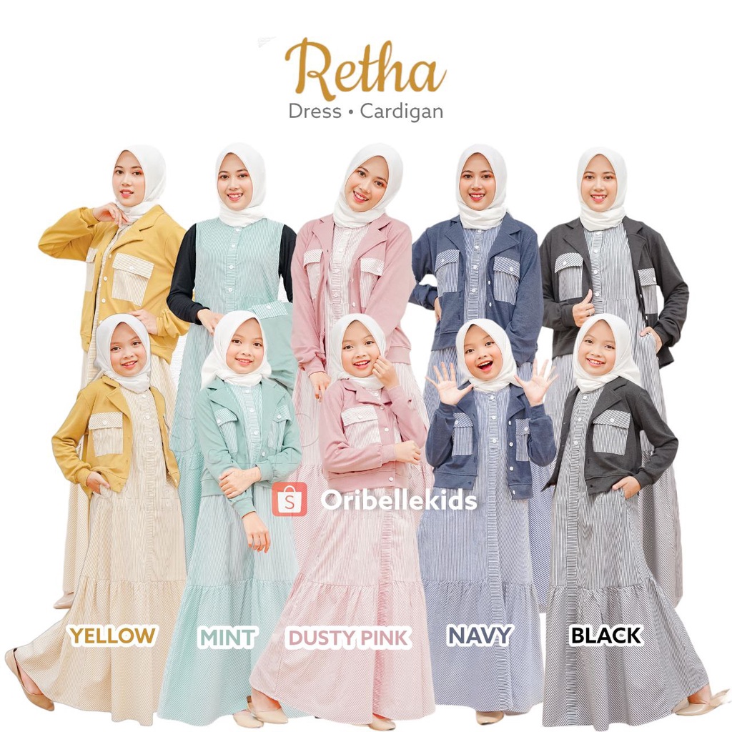 Retha by Oribelle/gamis anak perempuan 10 tahun /gamis anak remaja perempuan /gamis anak tanggung 14