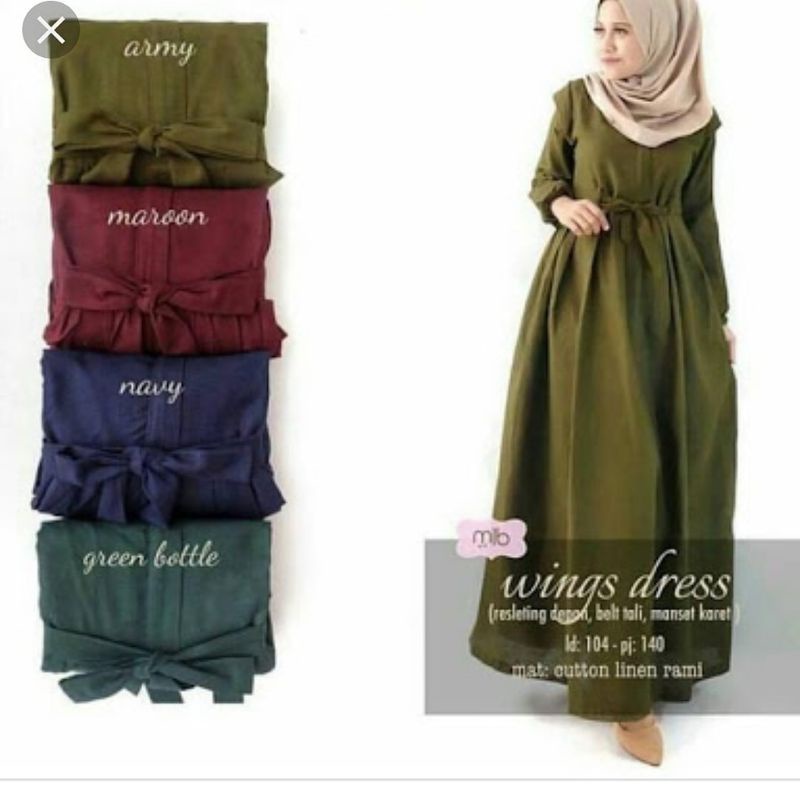 Wings dress pakaian wanita fashion muslim remaja