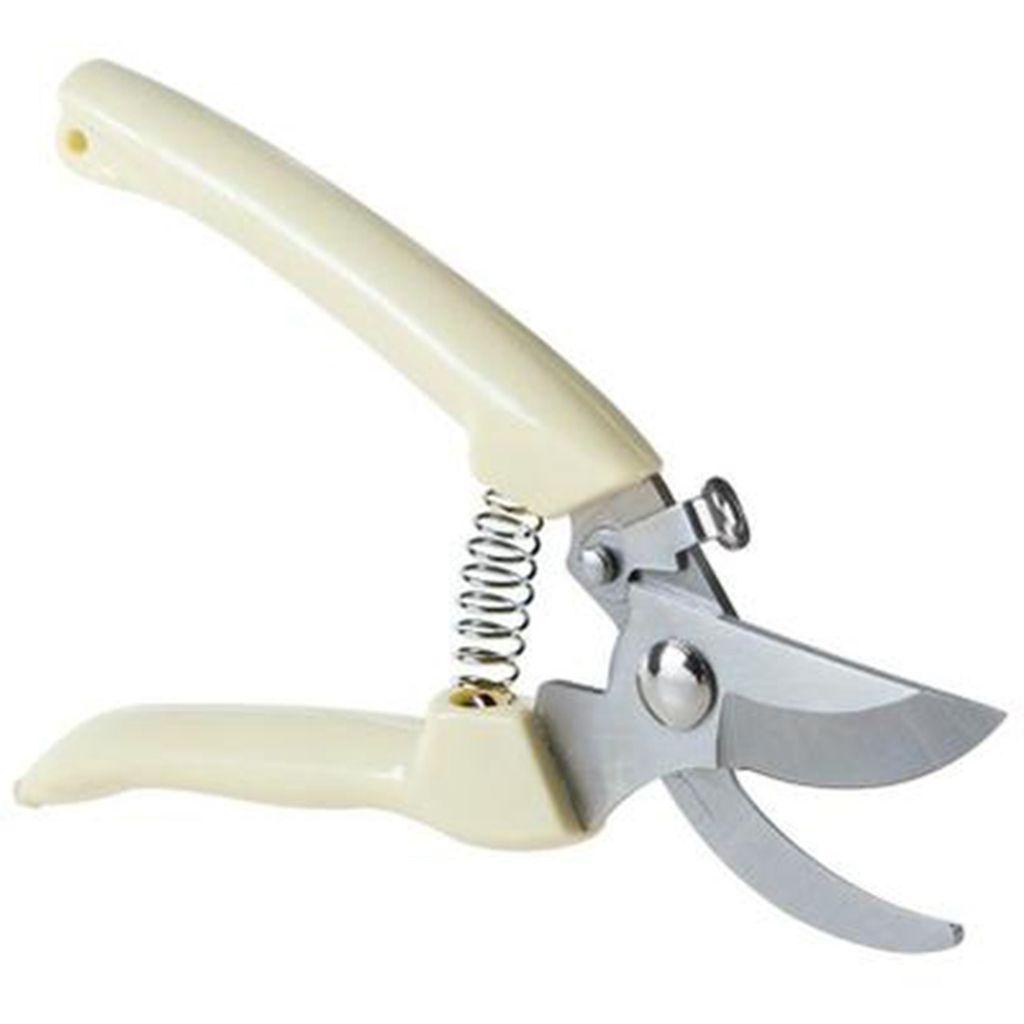 [Elegan] Pruning Shears Beige Kualitas Lurus/Bengkok Kepala PP Handle Tajam Spring Sesign Perlengkapan Taman