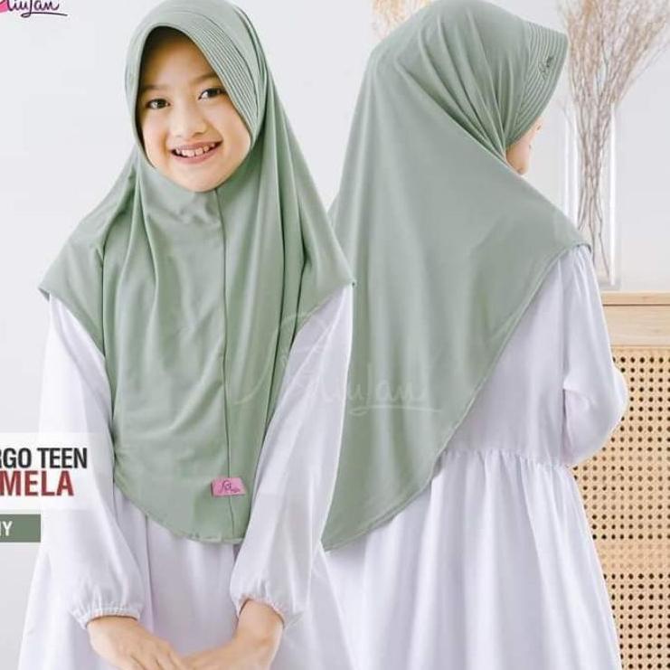 SRU.468945 ‣ Bergo Miulan Teen Pamela Kids Teen Jilbab Anak Syari Kerudung Polos Anak