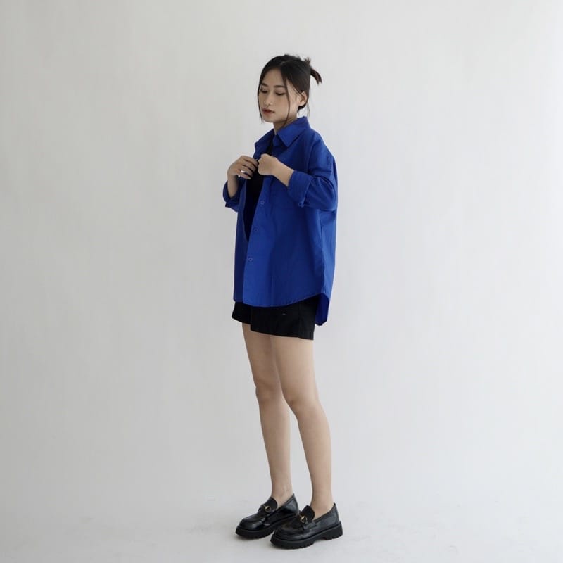 KEMEJA Oversize Olivia shirt/baju wanita/ kemeja Linen Wanita / kemeja cwek kekinian