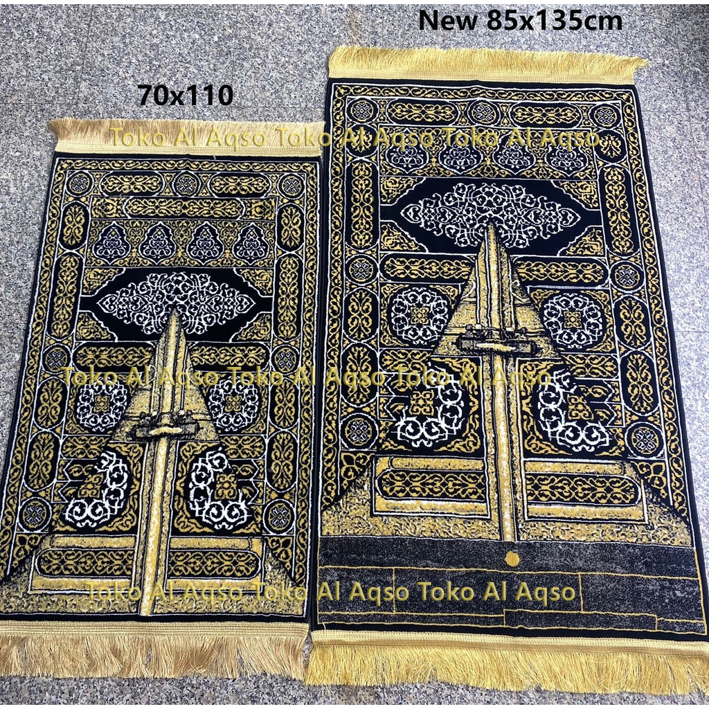 Sajadah Bab Al Kabah/Sajadah Kiswa ka'bah/Sajadah Kiswah Ori Mada Carpet