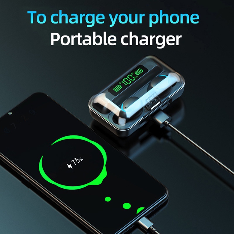 【Upgrade Version】Viqoo F9 TWS Gaming Wireless Bluetooth IPX7 Waterproof Headset In Ear low-latency  Earphone  Mikrofon  Stereo Calling With 3500mAh Powerbank