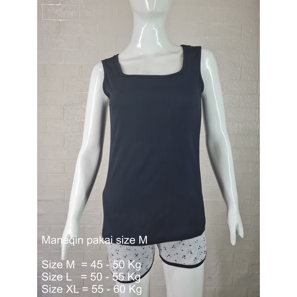 Singlet wanita - Tank Top Wanita Casual Hitam