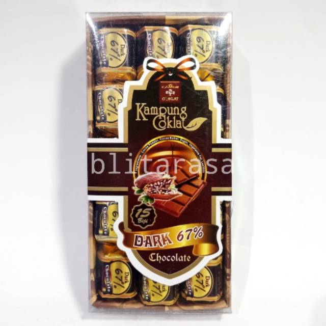 

Dark Chocolate 67% / Coklat Pahit 67% Kampung Coklat Blitar 15 biji