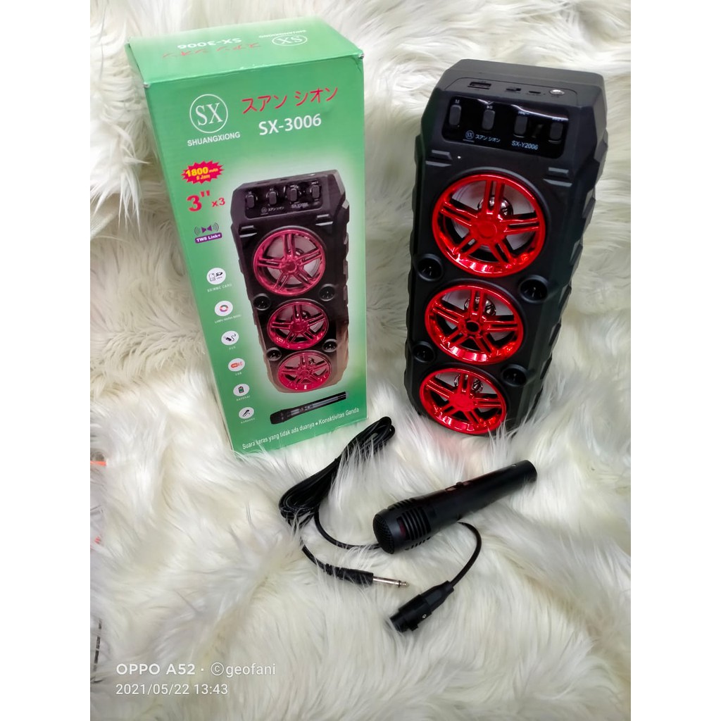 SPEAKER KARAOKE 3 TINGKAT SX-Y3006 FREE MICROPHONE - SPEAKER TERBARU
