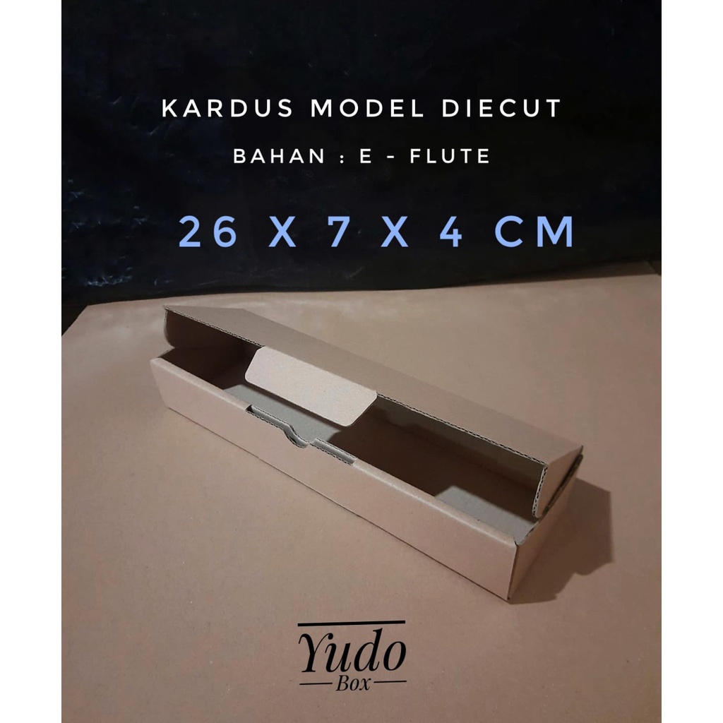 

Kardus karton uk. 26 x 7 x 4 cm...die cut box kotak Souvenir -dll